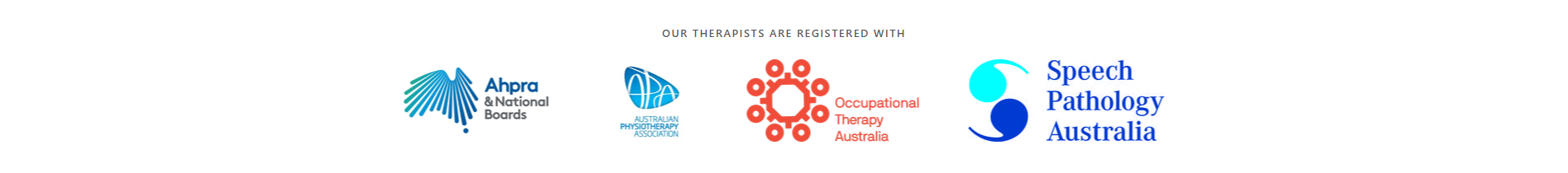 Ahpra & National Boards, Australian Physiotherapy Association, Occupational Therapy Australia, Speech Pathology Australia